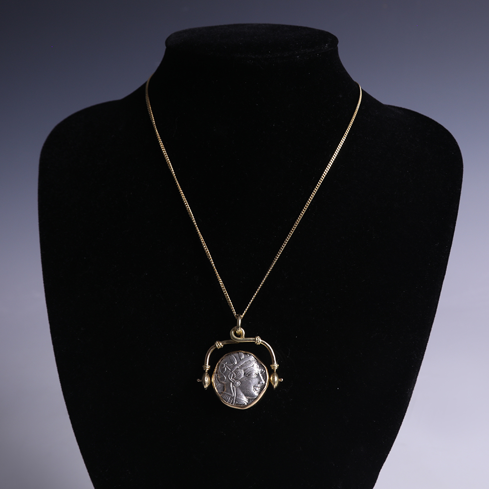 Greek Athenian Silver Tetradrachm Pendant Greek Athenian Silver Tetradrachm Pendant