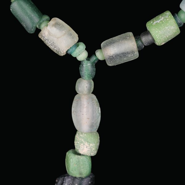 Ancient Roman Green Glass Beaded Necklace