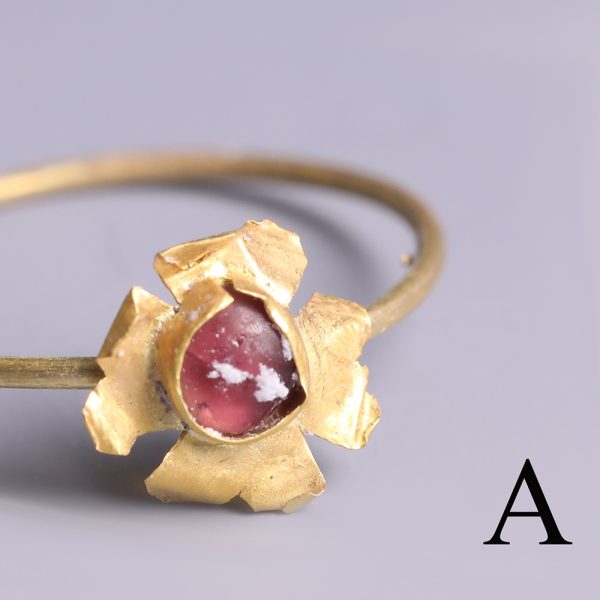 byzantine gold ring with garnet