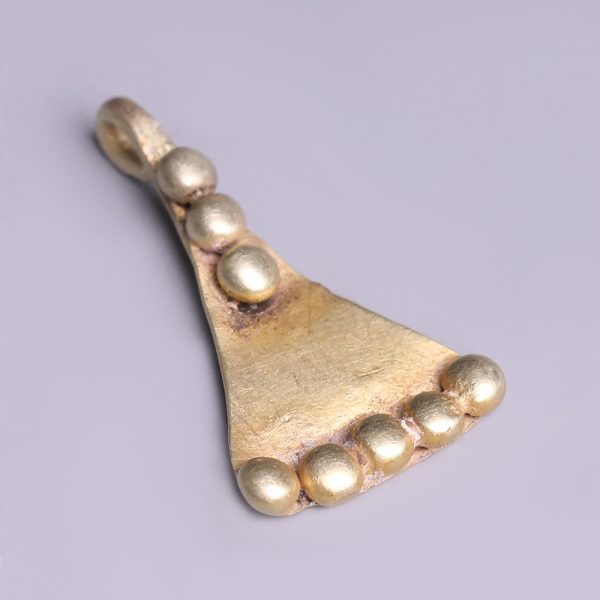 Western Asiatic Gold Triangular Pendant