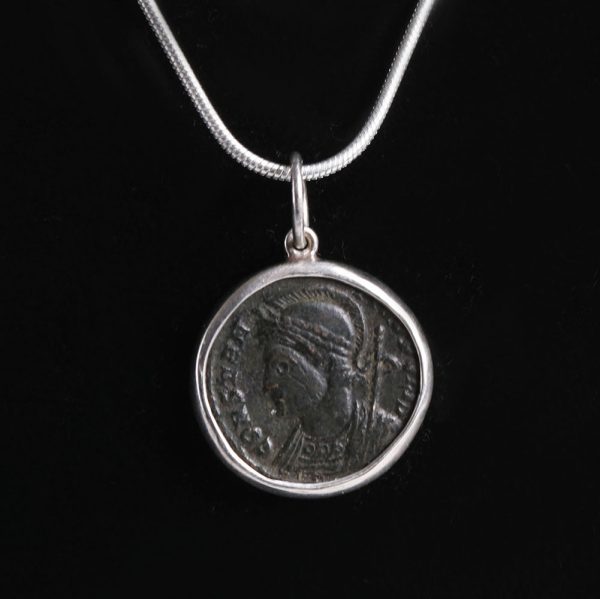 Roman Bronze Constantinopolis Follis Coin Pendant