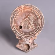 Ancient Roman Terracotta Oil Lamp of Silenus