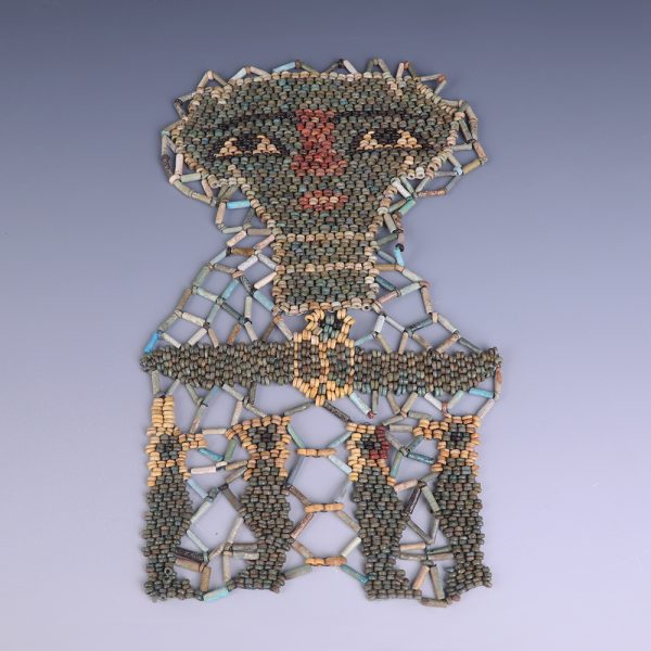 Beaded Mummy Mask with Funerary Face, Four Sons of Horus and Winged Scarab