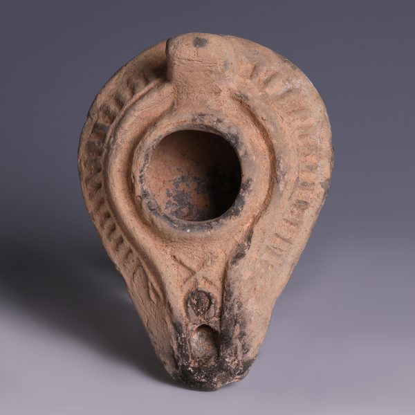 Holy Land Terracotta Oil Lamp with Makers Mark