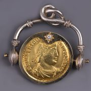 Roman Gold Solidus Swivel Pendant of Valentinian I