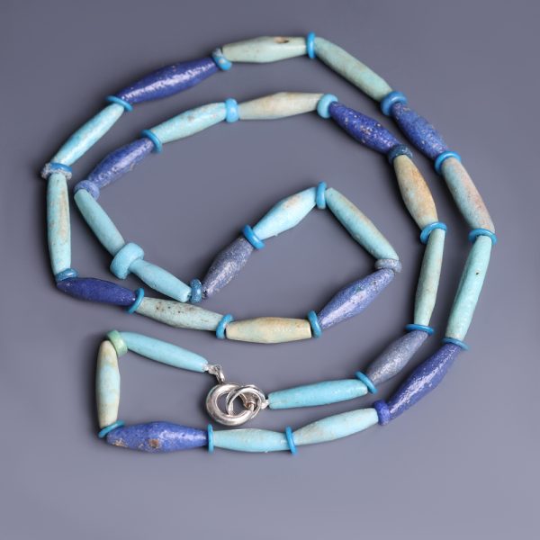 Egyptian Necklace with Blue and Turquoise Amarna Period Beads