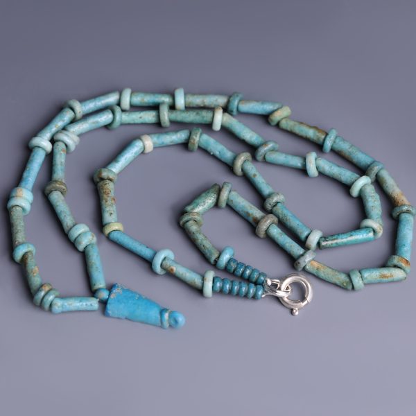 Egyptian Necklace with Faience Fruit Amulet