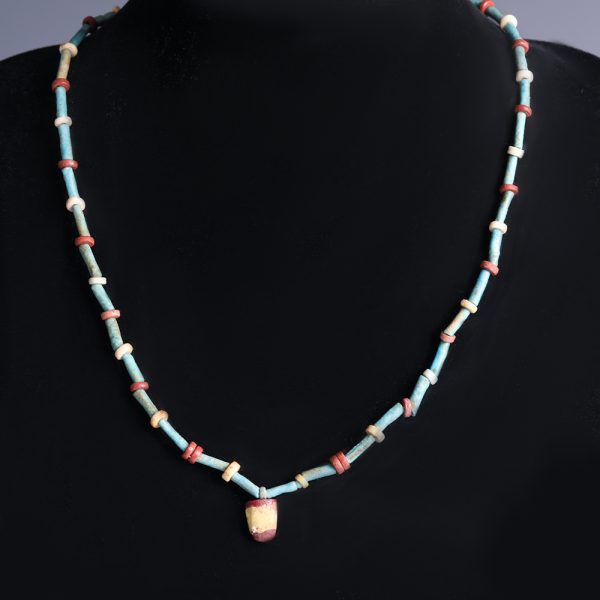 Egyptian Faience Bead Amuletic Necklace