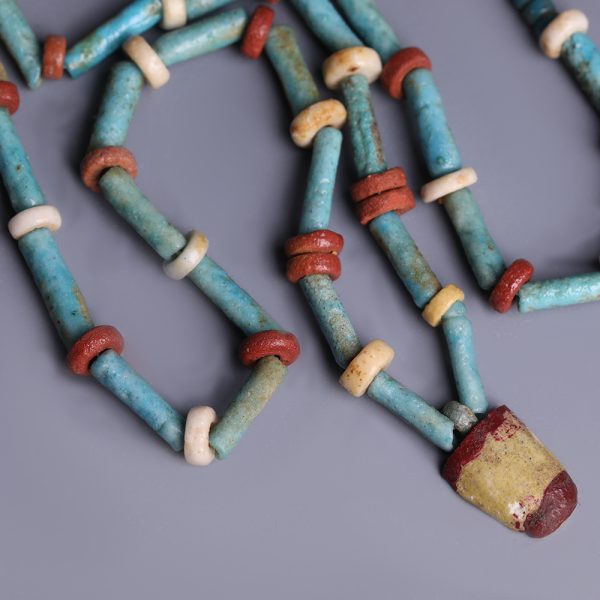 Egyptian Faience Bead Amuletic Necklace