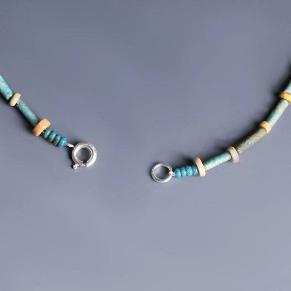 Egyptian Necklace with Turquoise and White Faience Beads