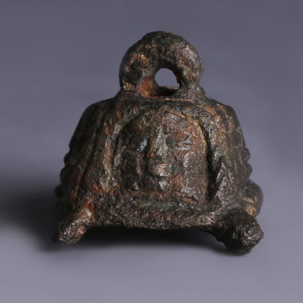 Near Eastern Bronze Bifacial Pendant with Faces