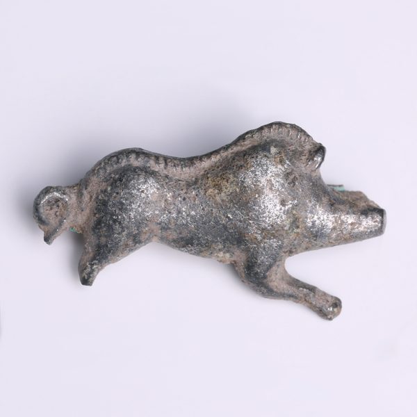 Roman Base Silver Boar Brooch