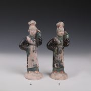 Chinese Ming Dynasty Glazed Court Attendants