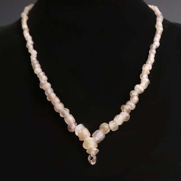 Ancient Roman White Glass Beaded Necklace
