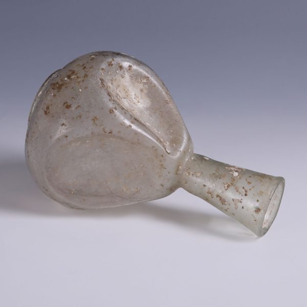 Ancient Roman Dimpled Glass Flask