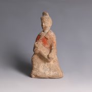 Han Dynasty Terracotta Figurine Holding an Infant