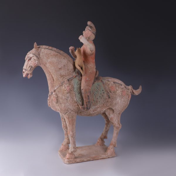 Chinese Tang Dynasty Horse with Hunter and Dog