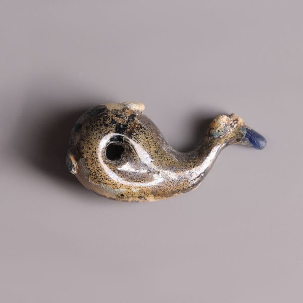 Ancient Roman Glass Dolphin Pendant