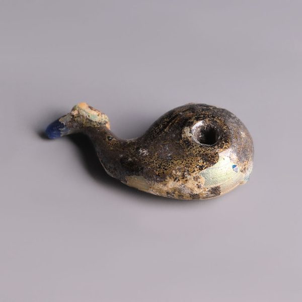 Ancient Roman Glass Dolphin Pendant