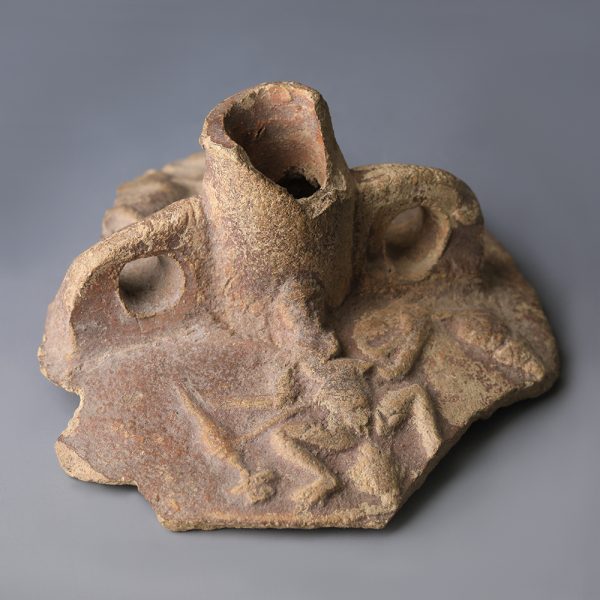 Roman Terracotta Jar Fragment with Erotic Scenes