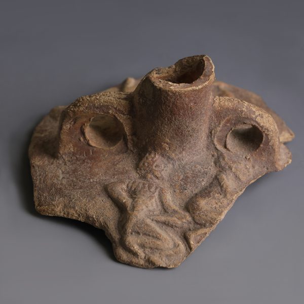 Roman Terracotta Jar Fragment with Erotic Scenes