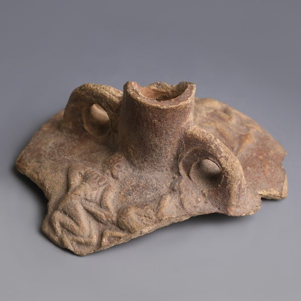 Roman Terracotta Jar Fragment with Erotic Scenes