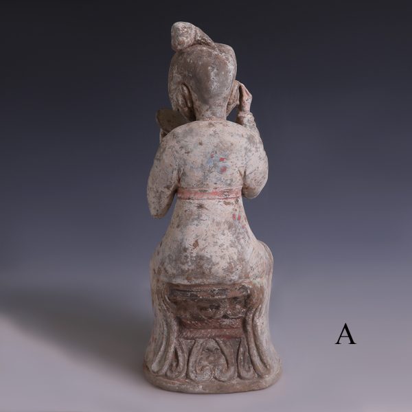 Pair of Tang Dynasty Terracotta 'Fat Lady' Figurines