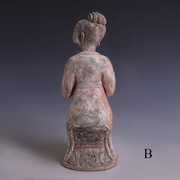 Pair of Tang Dynasty Terracotta 'Fat Lady' Figurines