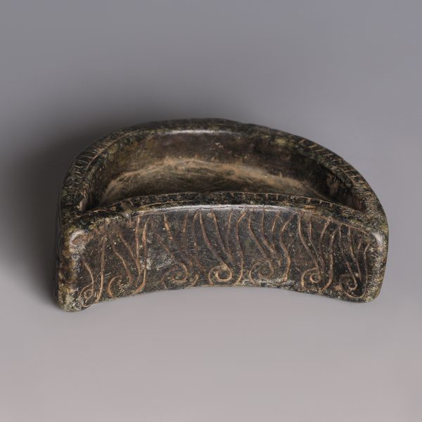 Elamite Steatite Crescent Shape Vessel