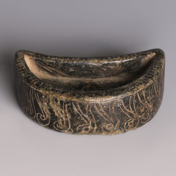 Elamite Steatite Crescent Shape Vessel