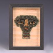 Framed Ancient Egyptian Faience Mummy Mask