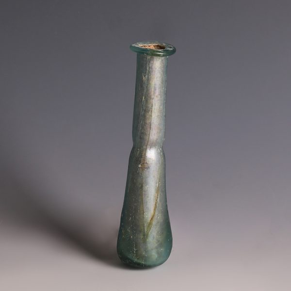 Ancient Roman Turquoise Glass Unguentarium