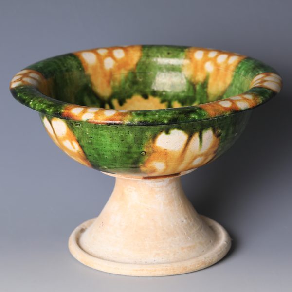 Tang Dynasty Sancai-Glazed Tazza Bowl
