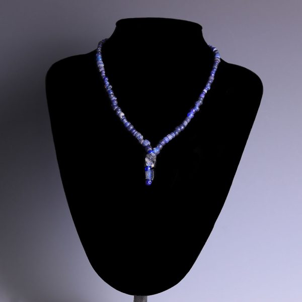 Ancient Roman Dark Blue Beaded  Glass Nacklace