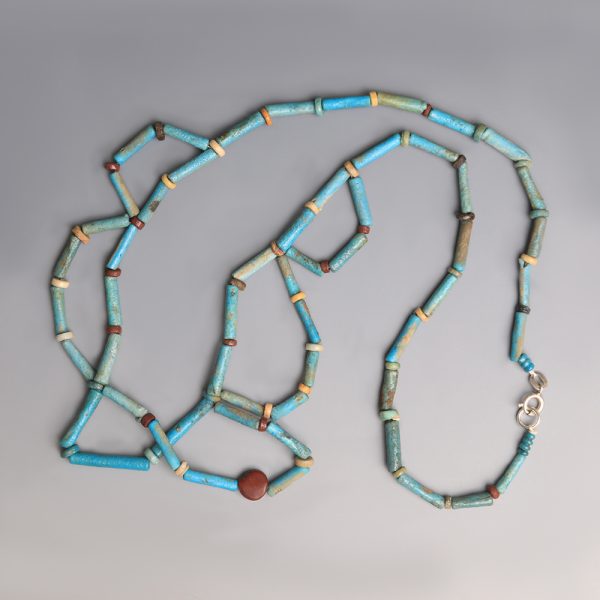 Egyptian Faience and Jasper Necklace