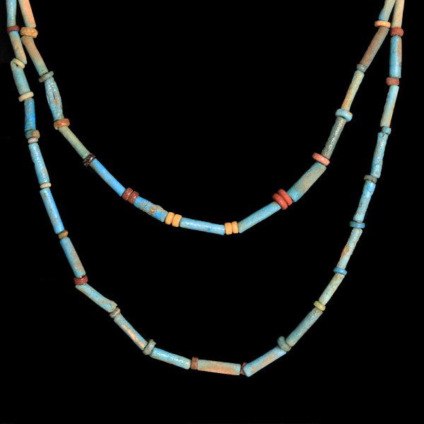 Egyptian Faience Necklace with Two Tiers