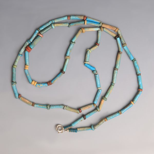 Egyptian Faience Necklace with Two Tiers