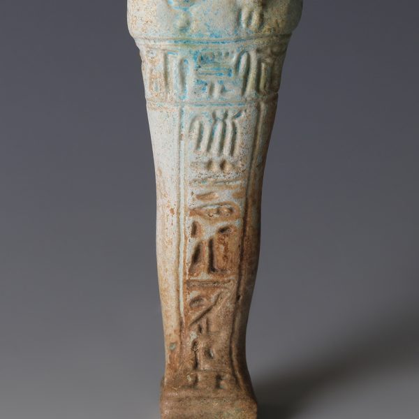Ancient Egyptian Turquoise Faience Ushabti for Padi-Usir