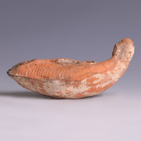 Holy Land Terracotta Oil Lamp from the Byzantine Period