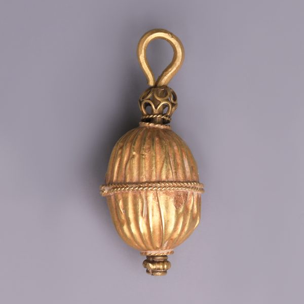 Large Western Asiatic Gold Ovoid Pendant