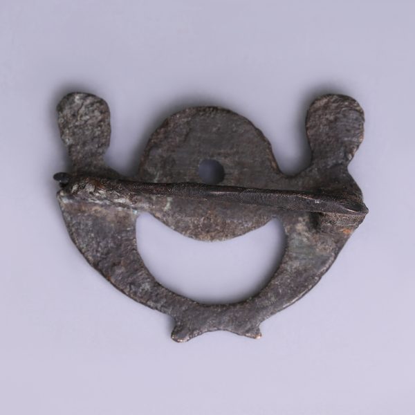 Roman Bronze Cornucopia Plate Brooch