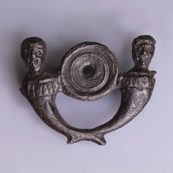Roman Bronze Cornucopia Plate Brooch