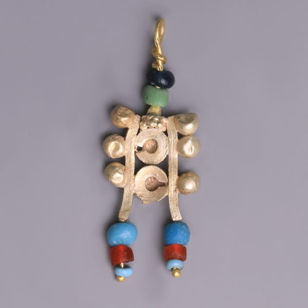 Western Asiatic Gold and Glass Pendant
