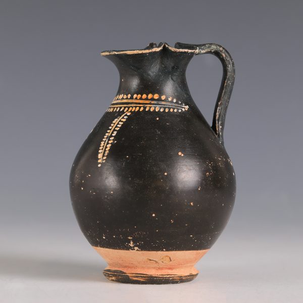 Ancient Greek Painted Black Oinochoe