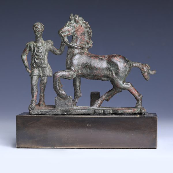 Roman Bronze Horse and Rider Attachment