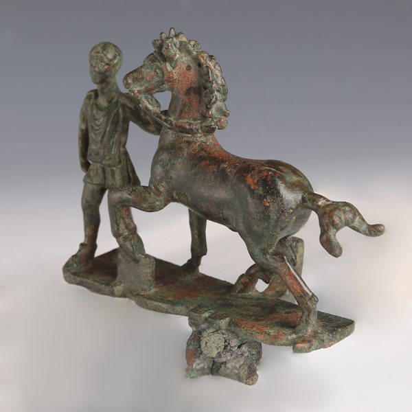 Roman Bronze Horse and Rider Attachment