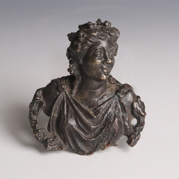 Roman Bronze Maenad Protome