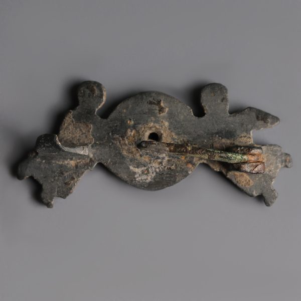 Roman Bronze Plate Brooch with Cupids