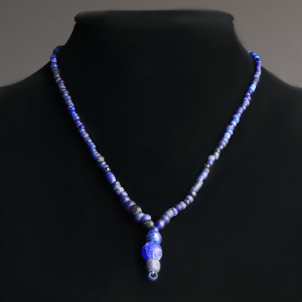 Ancient Roman Dark Blue Beaded Glass Necklace