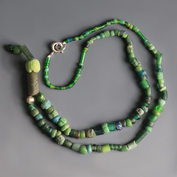 Ancient Roman Green Beaded Glass Necklace